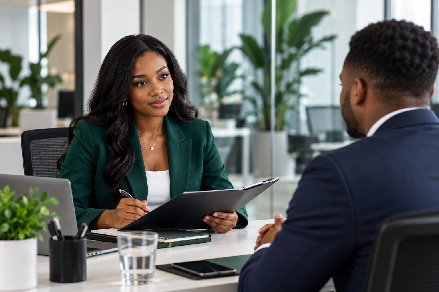 Professional interview meeting
